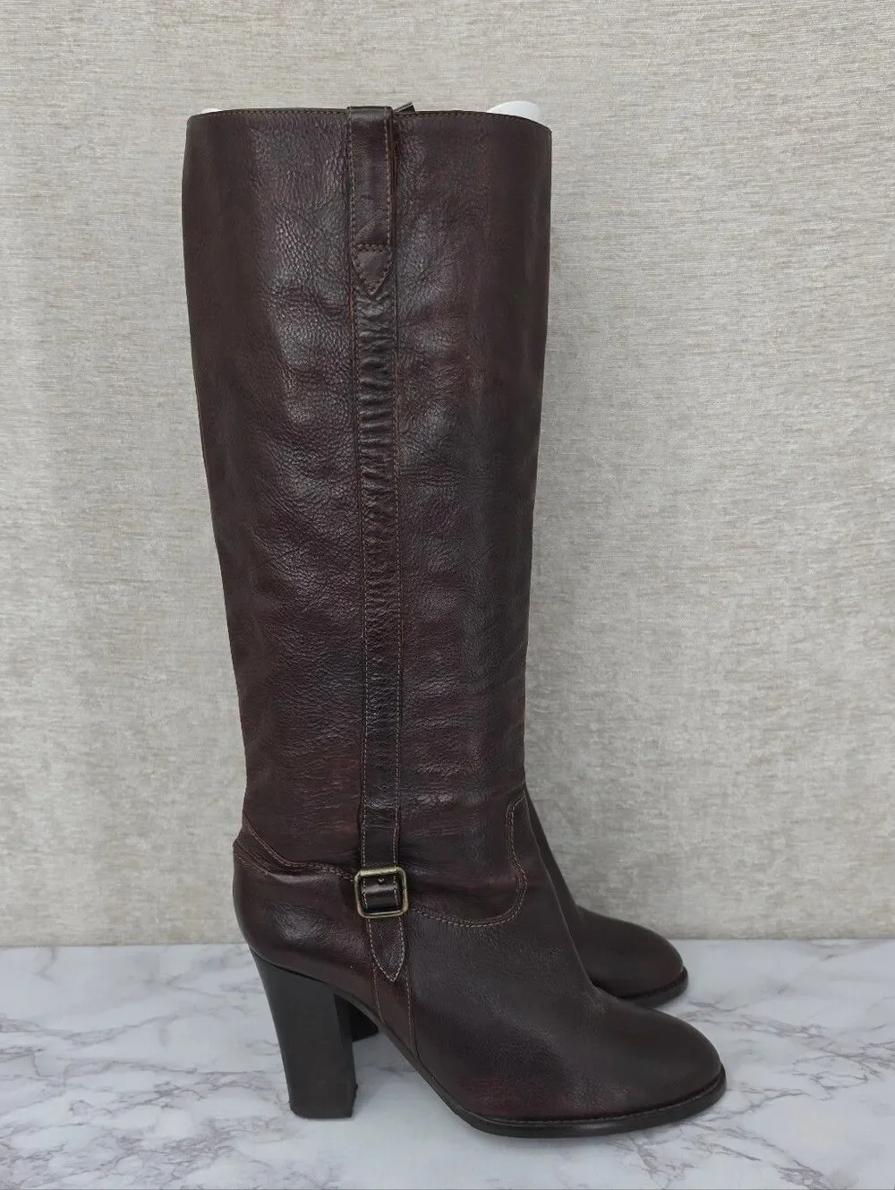 J. Crew Women's Tall Brown Italian Leather Heeled Boots